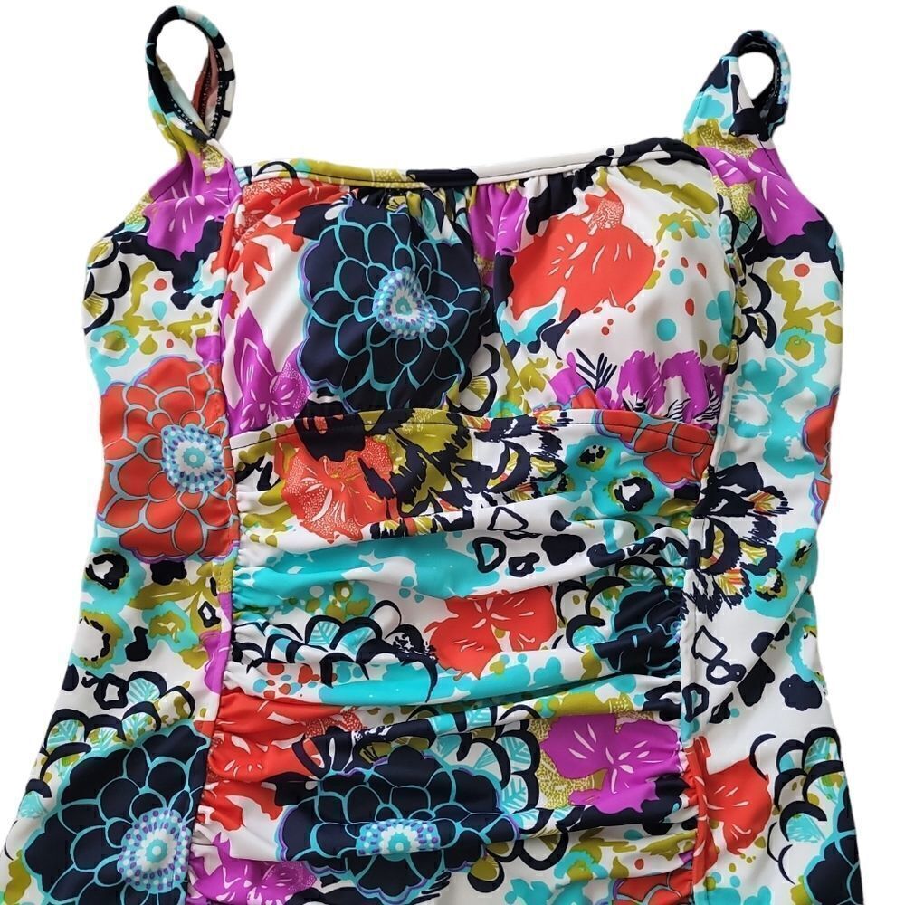Catalina Floral Print One-Piece Swimsuit Sz 16 - Picture 5 of 8
